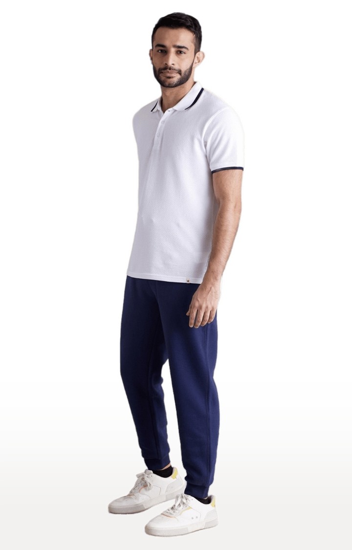 Men's Blue Polycotton Solid Casual Joggers
