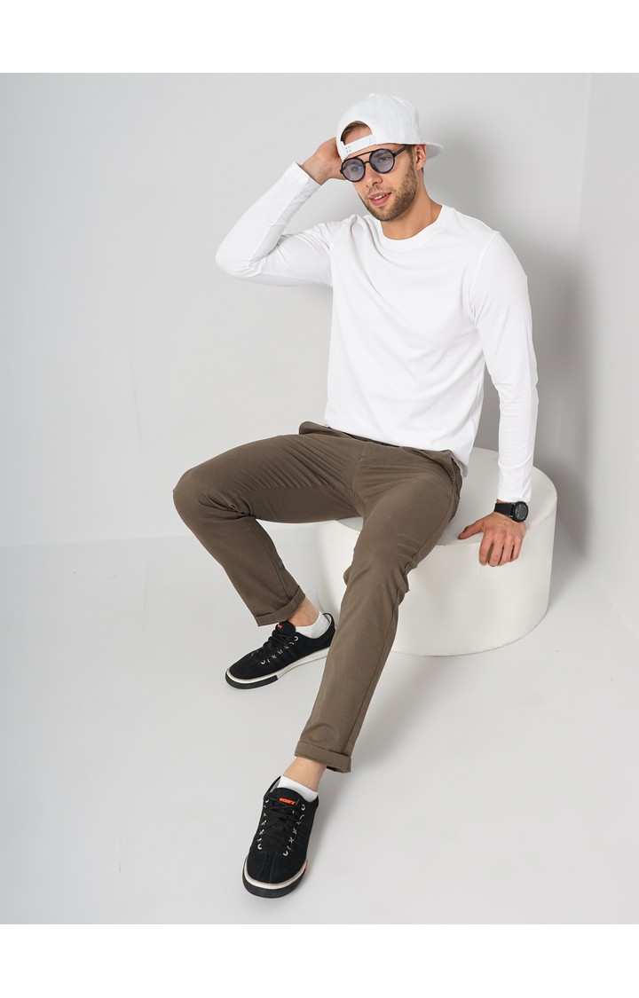 Men's Solid Brown Trouser