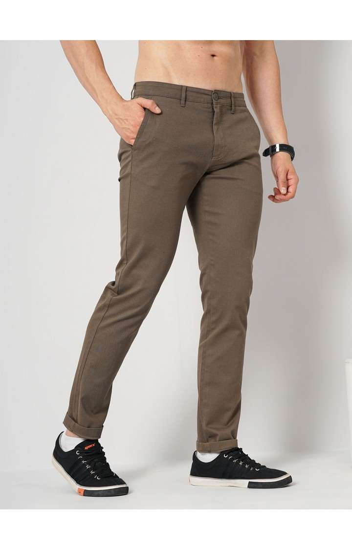 Men's Solid Brown Trouser