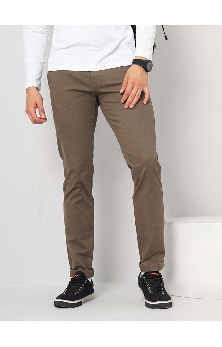 Men's Solid Brown Trouser