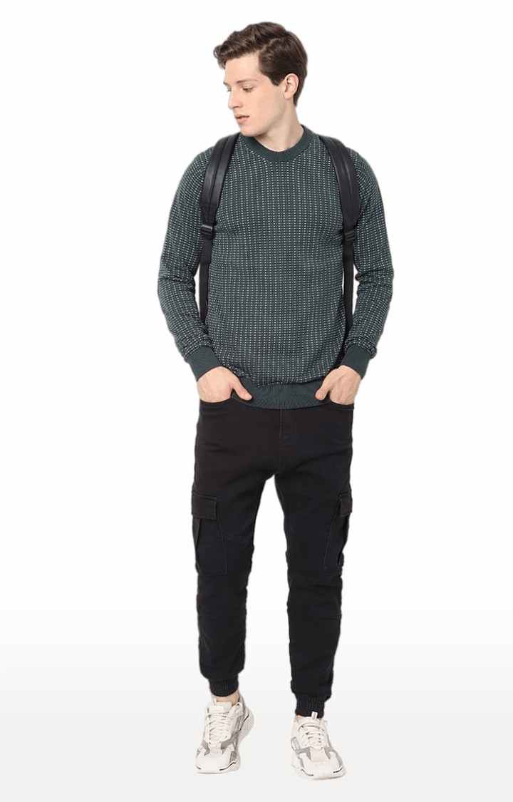 Men's Black Cotton Solid Joggers Jeans