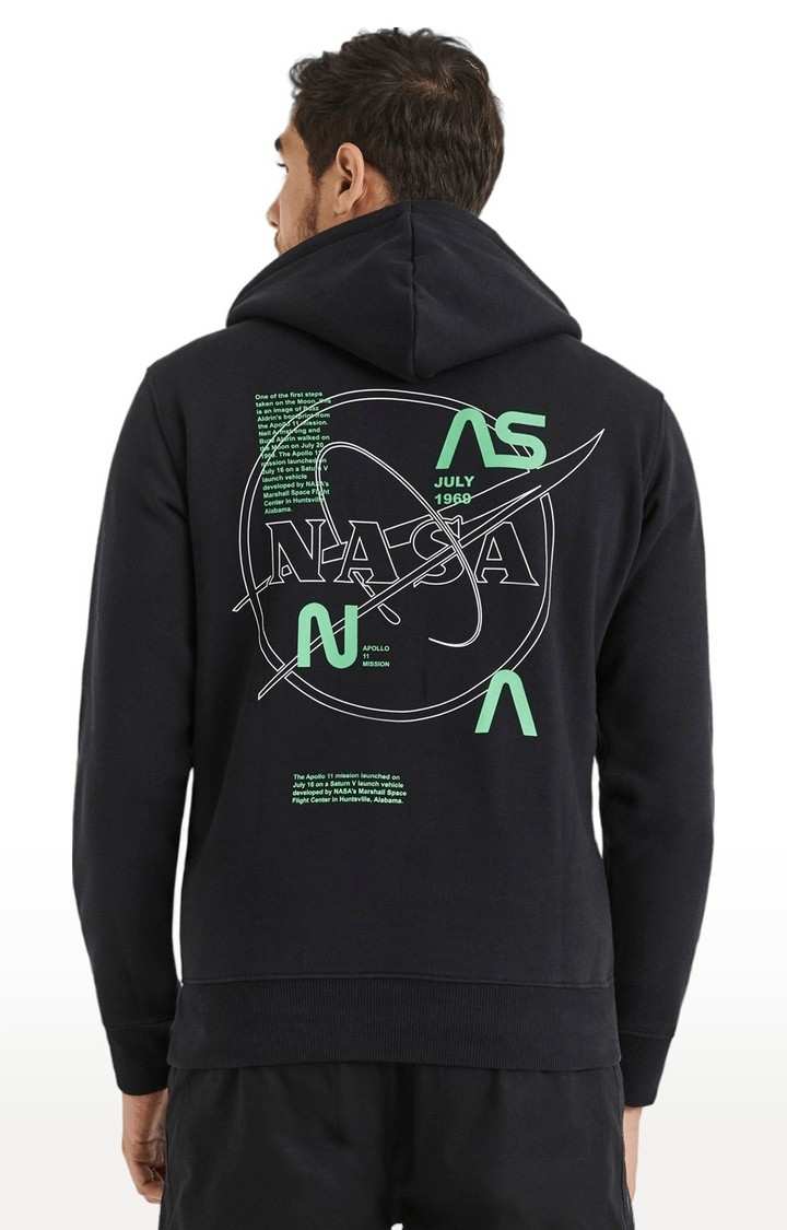 Men's Black Printed Hoodies