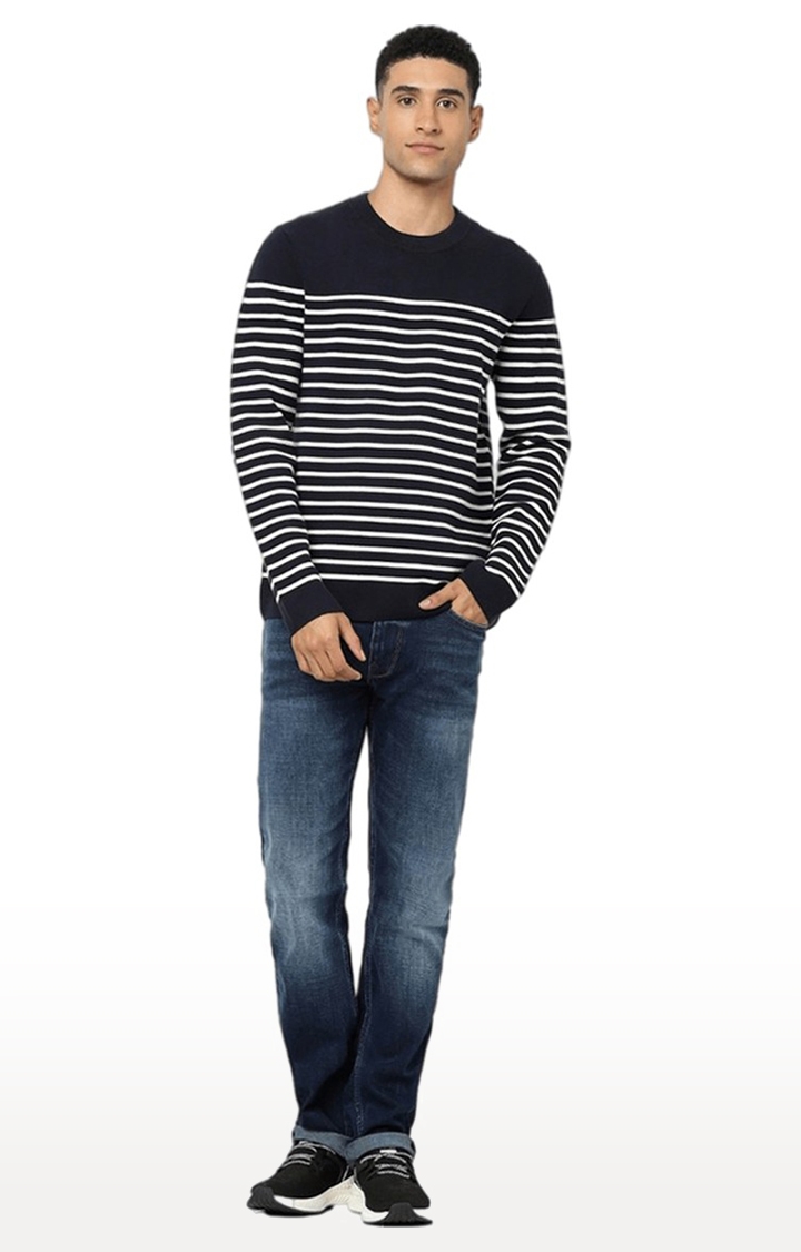 celio | Men's Black Striped Sweaters 1
