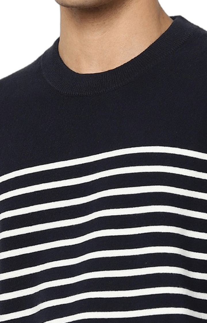 celio | Men's Black Striped Sweaters 4