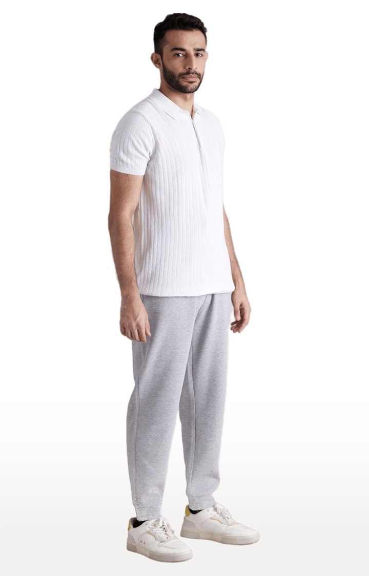 Men's Grey Polycotton Solid Casual Joggers