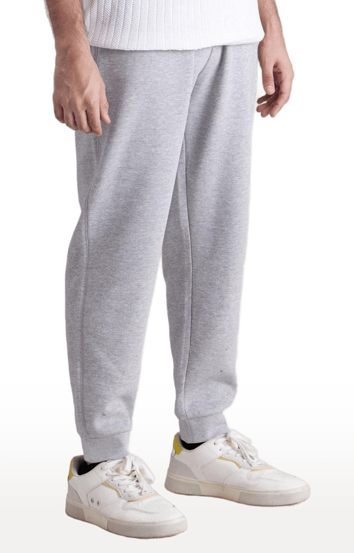 Men's Grey Polycotton Solid Casual Joggers