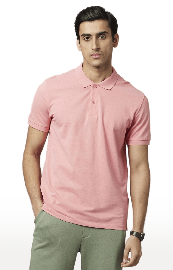 celio | Men's Pink Solid Polos 0