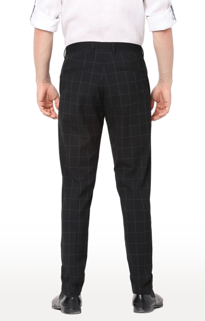 Harvey Navy Men's Checked Trousers | Paul Andrew Suits