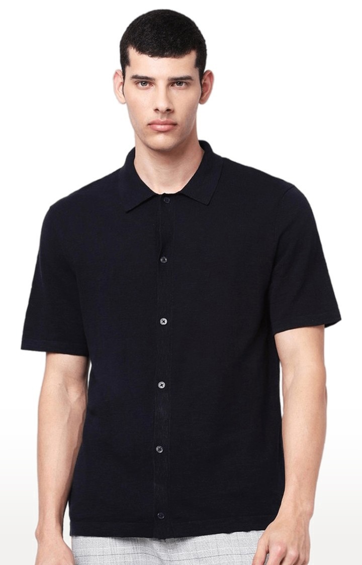 celio | Men's Blue Solid Casual Shirts