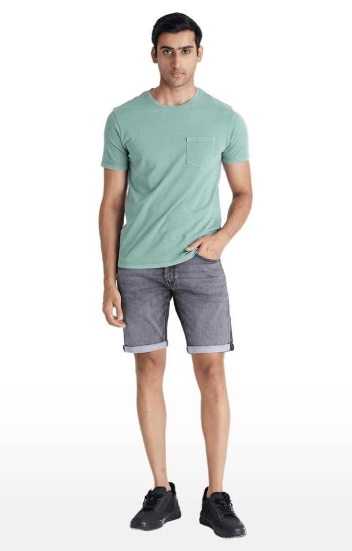 Men's Grey Polycotton Solid Shorts