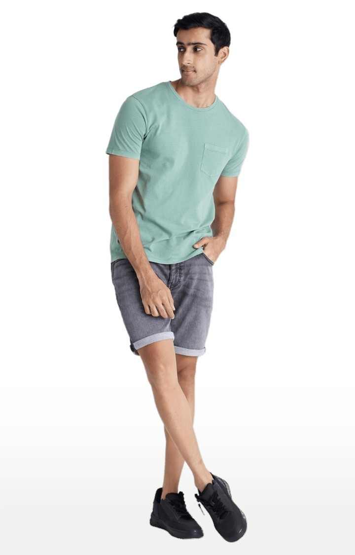 Men's Grey Polycotton Solid Shorts