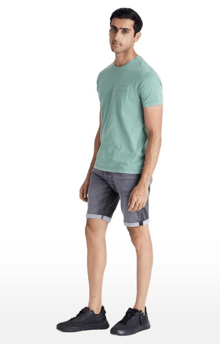 Men's Grey Polycotton Solid Shorts