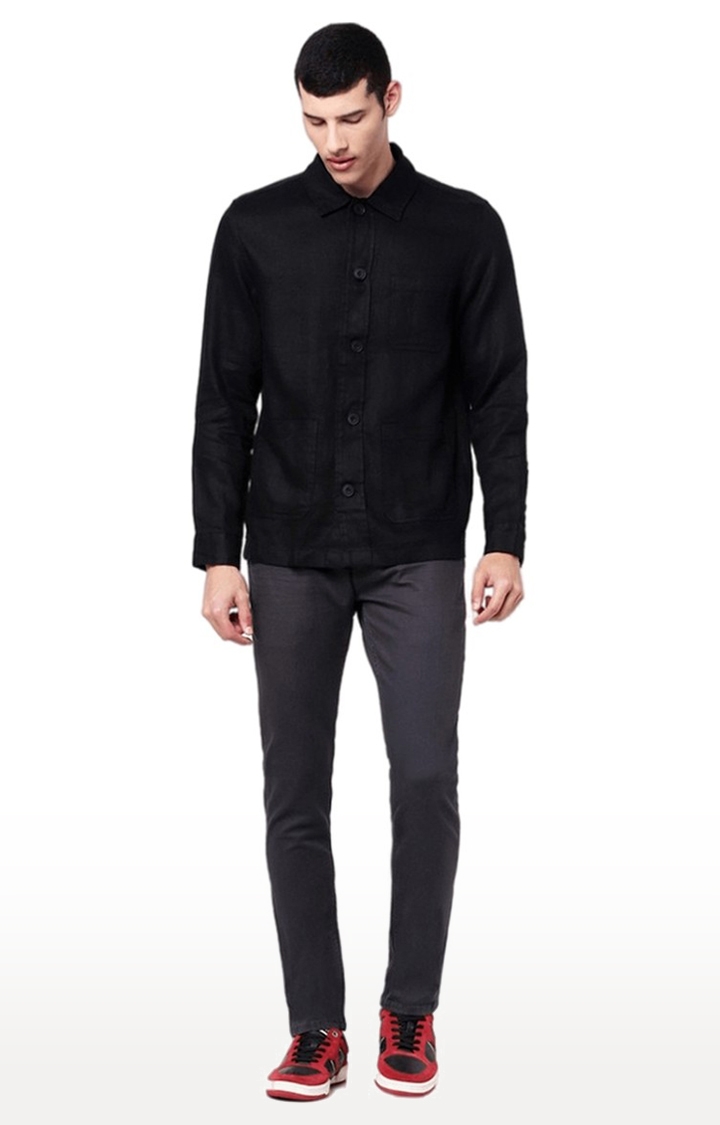 celio | Men's Black Solid Casual Shirts 1