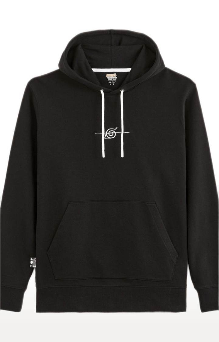 Men's Black Solid Hoodies