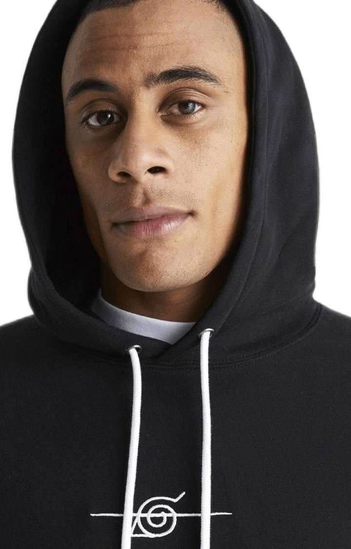 Men's Black Solid Hoodies