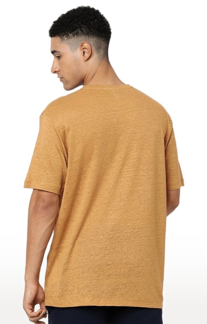 Men's Yellow Melange Boxy T-Shirt
