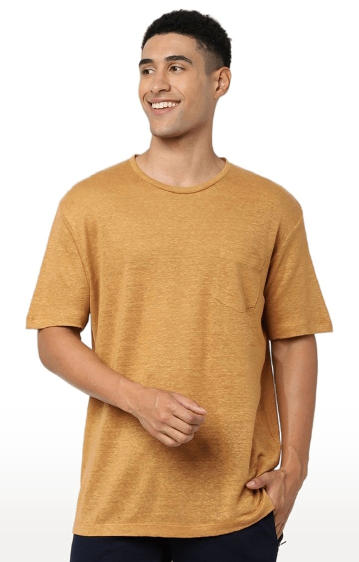 Men's Yellow Melange Boxy T-Shirt
