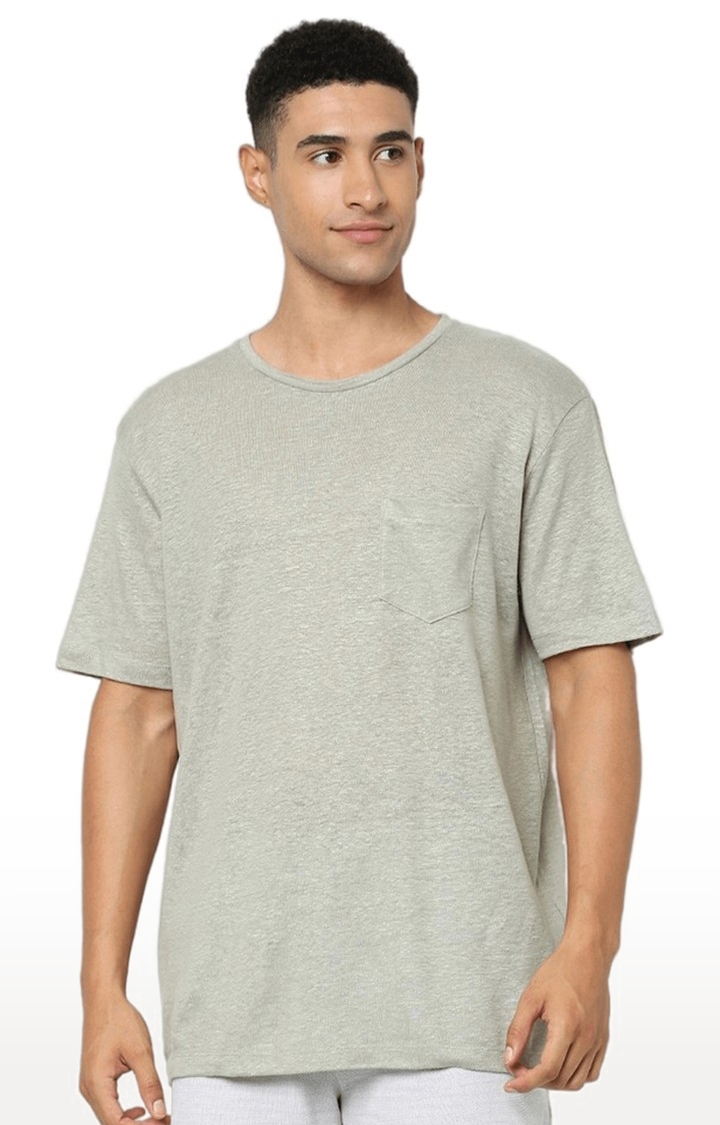 Men's Grey Melange Boxy T-Shirt