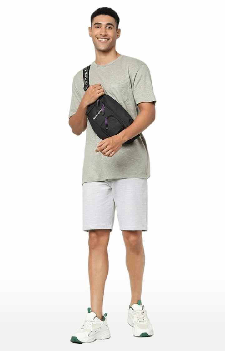 Men's Grey Melange Boxy T-Shirt