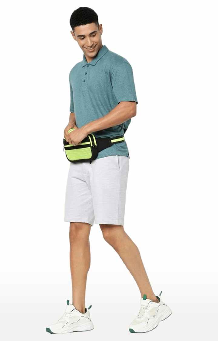 Men's Green Melange Polos