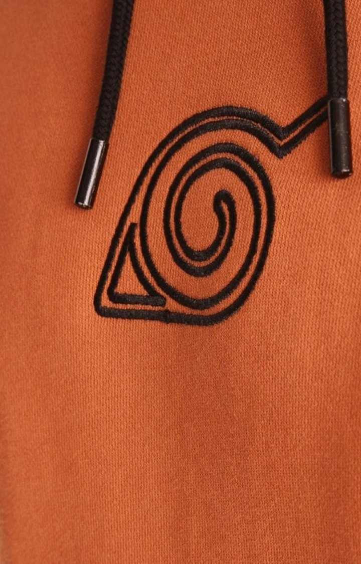 Men's Orange Solid Hoodies