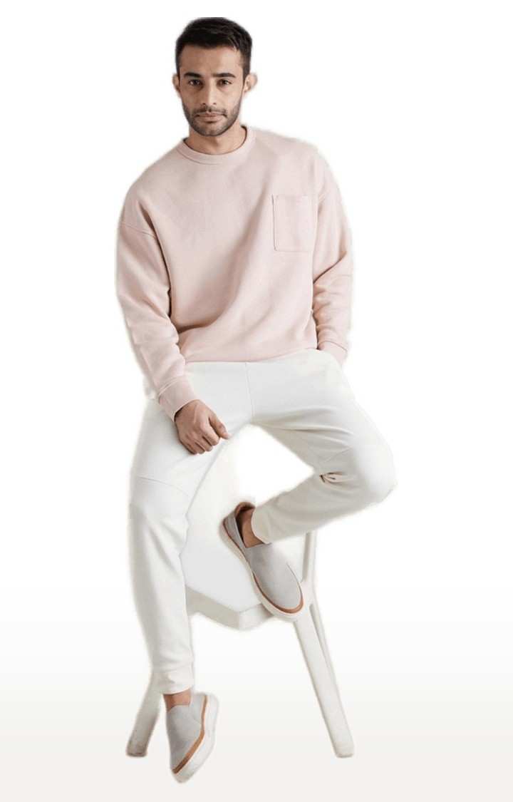 Men's Pink Solid Sweatshirts