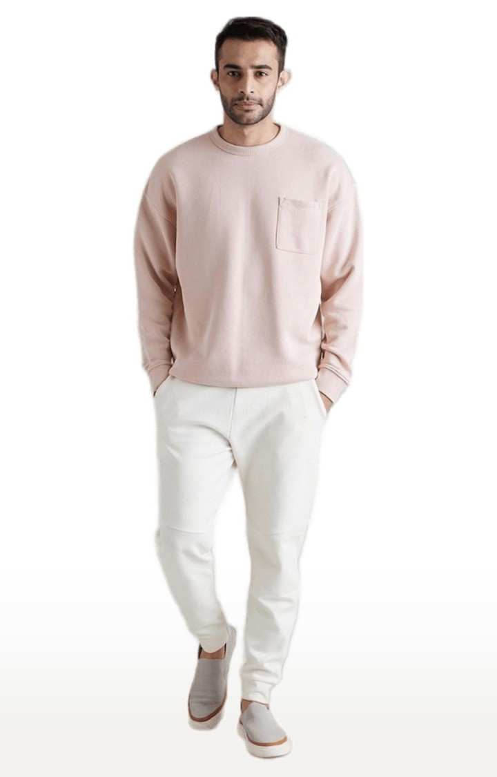 Men's Pink Solid Sweatshirts