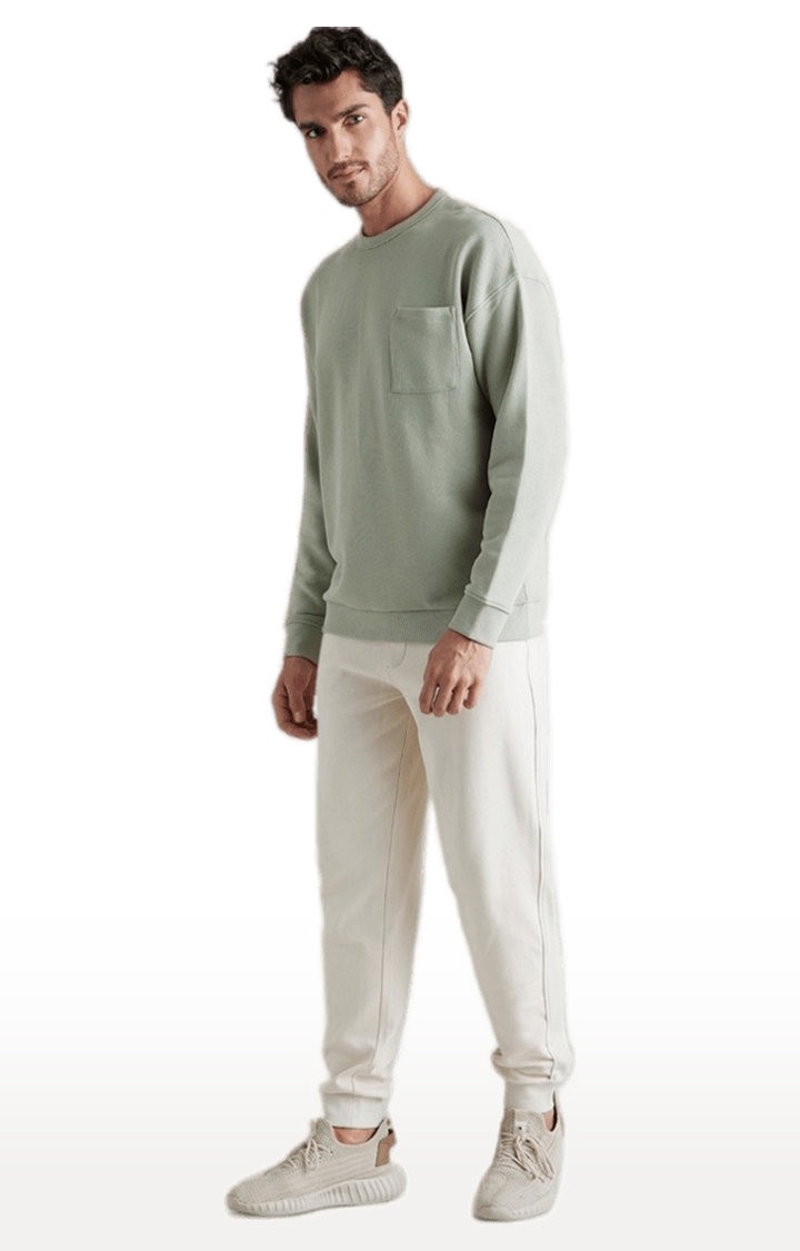celio | Men's Green Solid Sweatshirts 3
