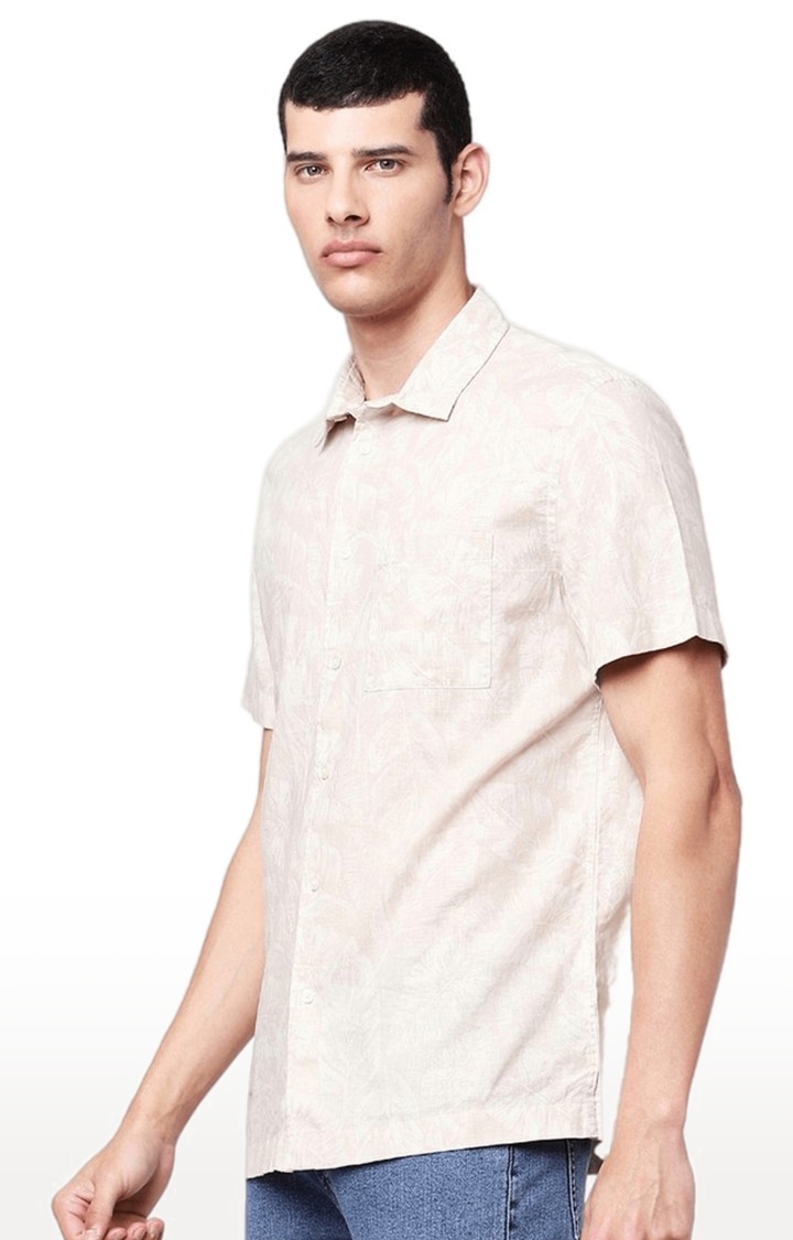 celio | Men's Beige Printed Casual Shirts 2