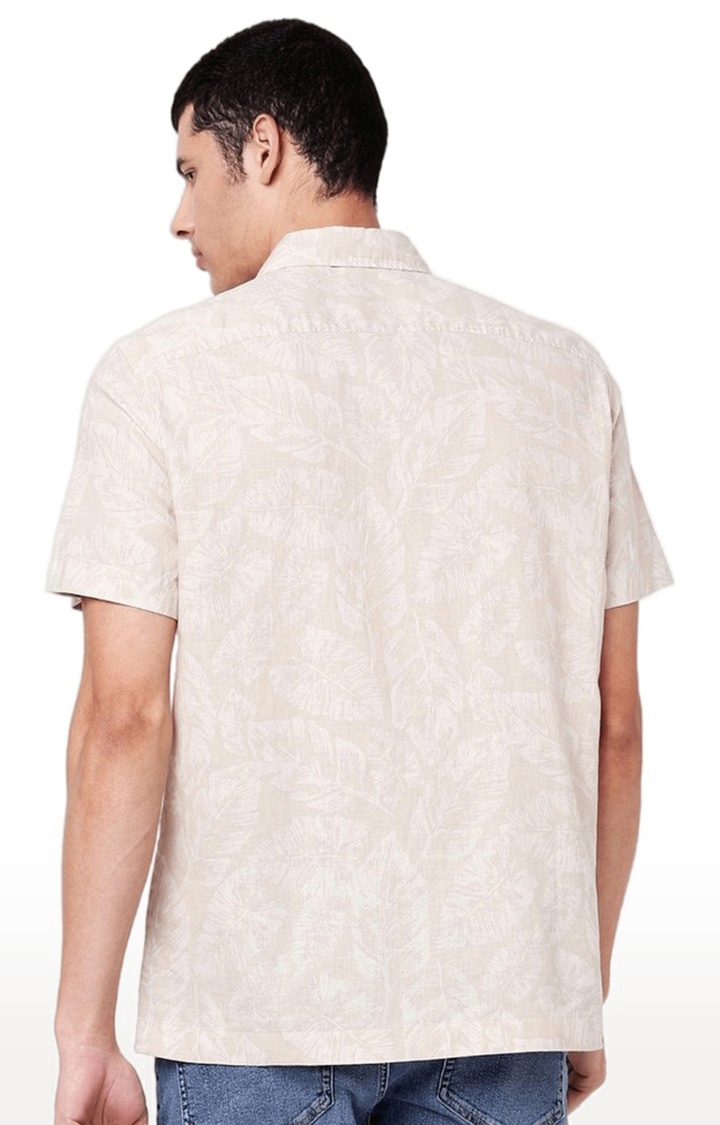 celio | Men's Beige Printed Casual Shirts 3