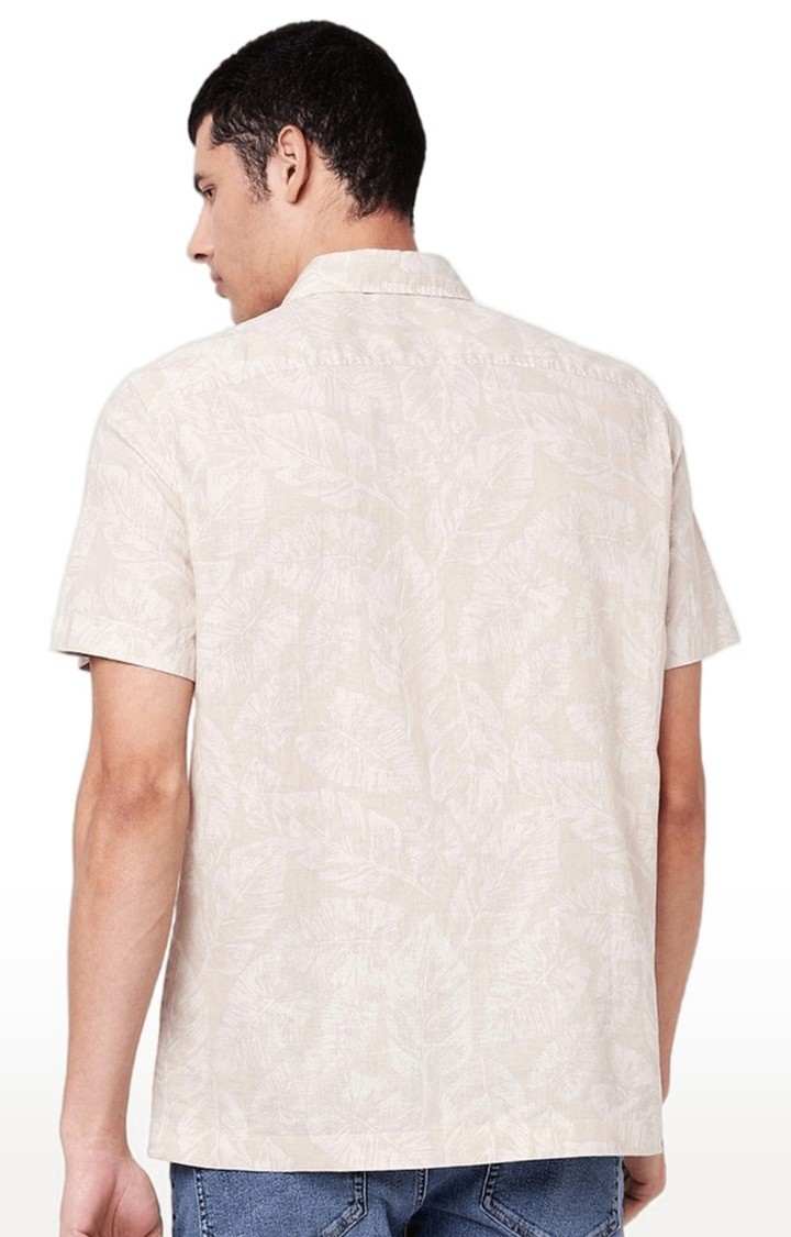 Men's Beige Printed Casual Shirts