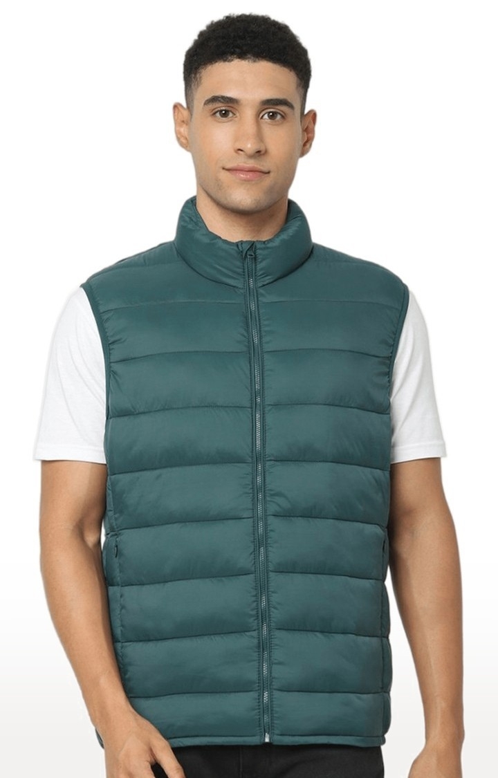 celio | Men's Green Solid Gilet