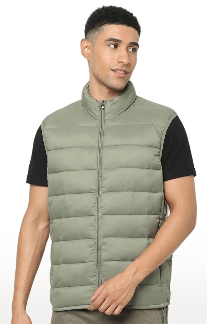 celio | Men's Green Solid Gilet