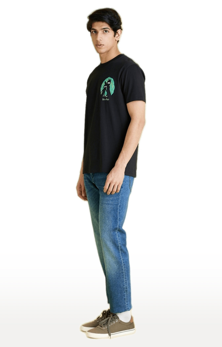 celio | Men's Black Printed Regular T-Shirts 3