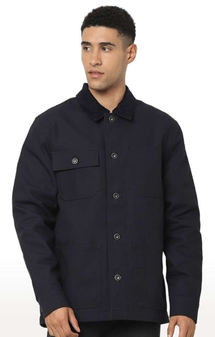 Men's Black Solid Western Jackets
