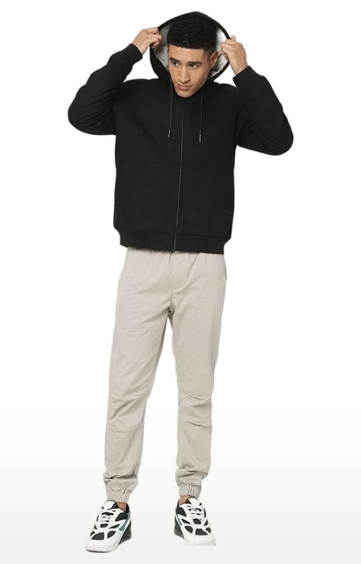 Men's Black Solid Hoodies