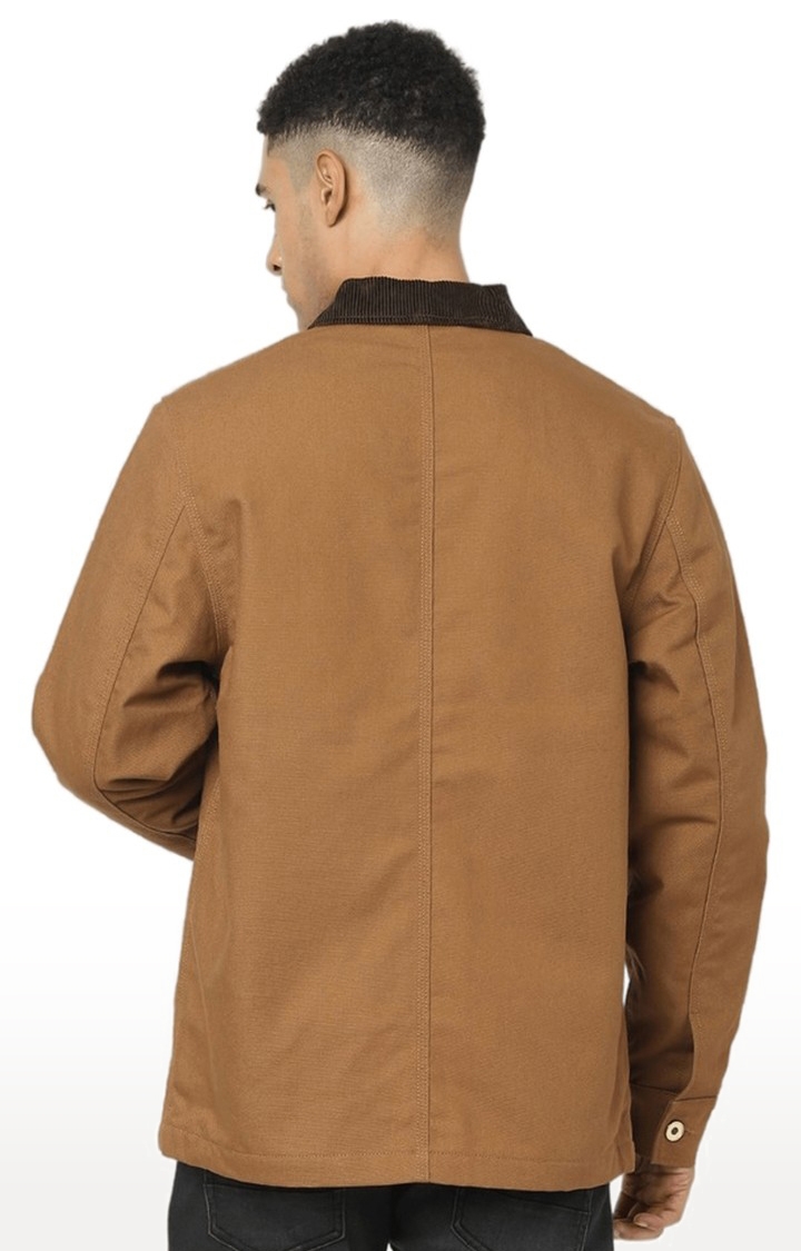 celio | Men's Brown Solid Western Jackets 4