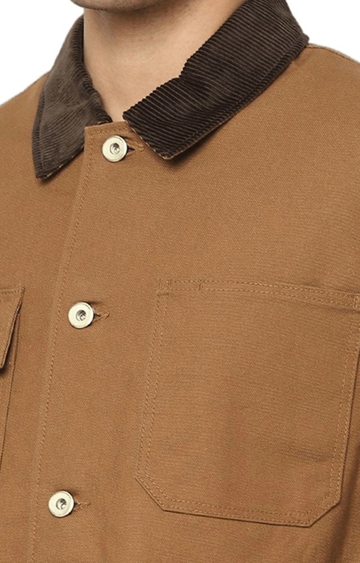 celio | Men's Brown Solid Western Jackets 5