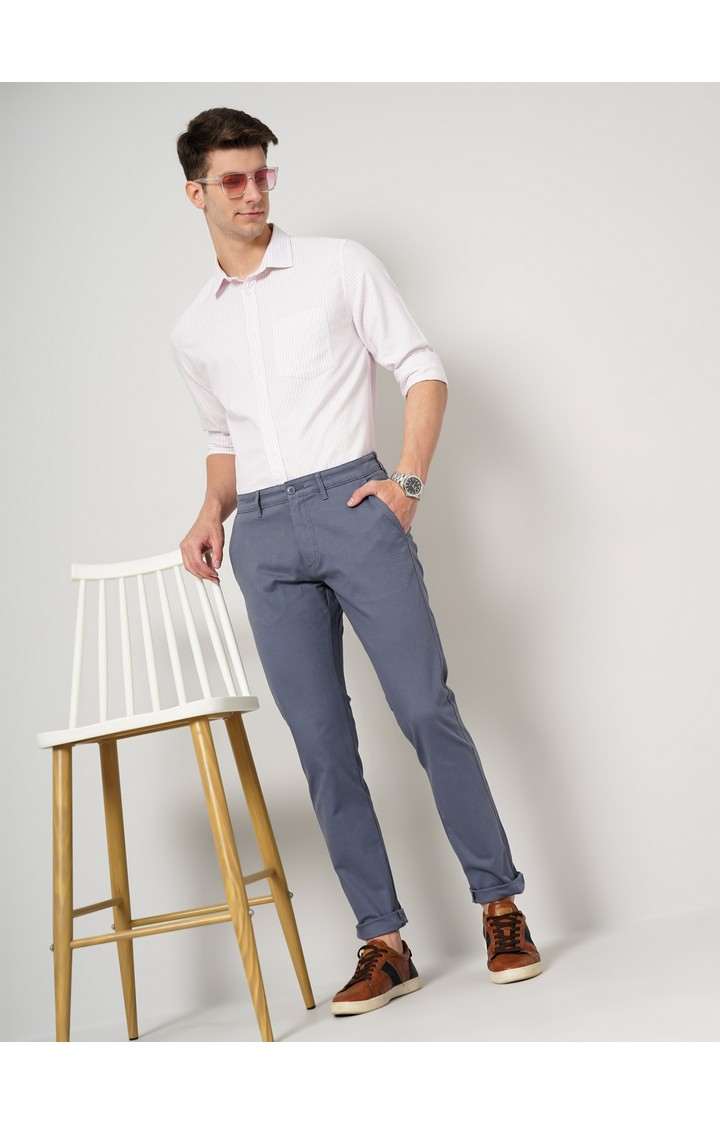 Men's Solid Grey Trouser