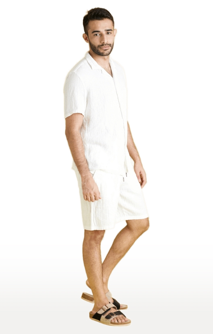 celio | Men's White Solid Casual Shirts 2