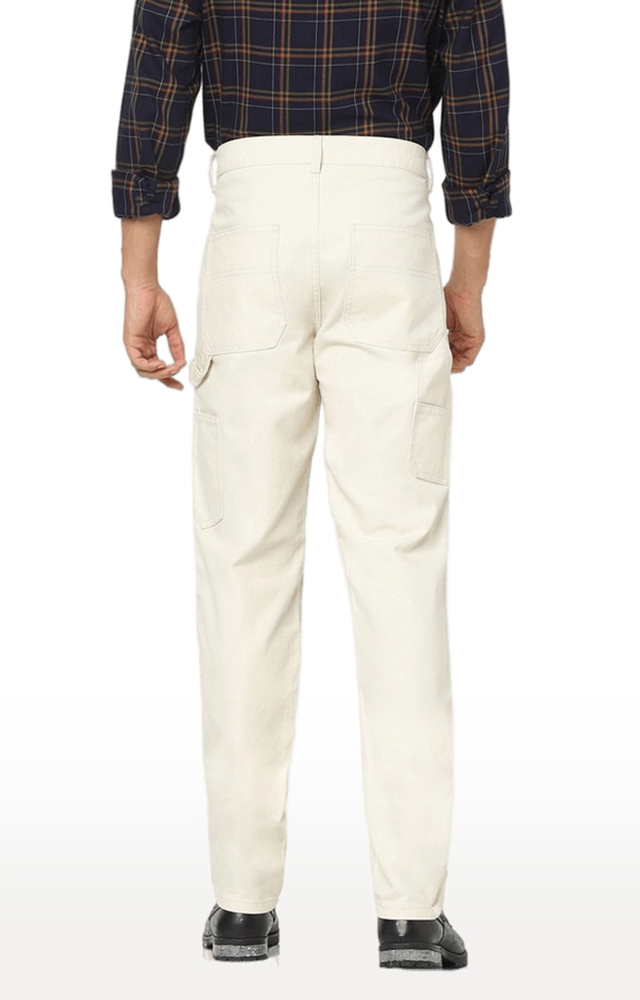 celio | Men's Beige Cotton Solid Trousers 2