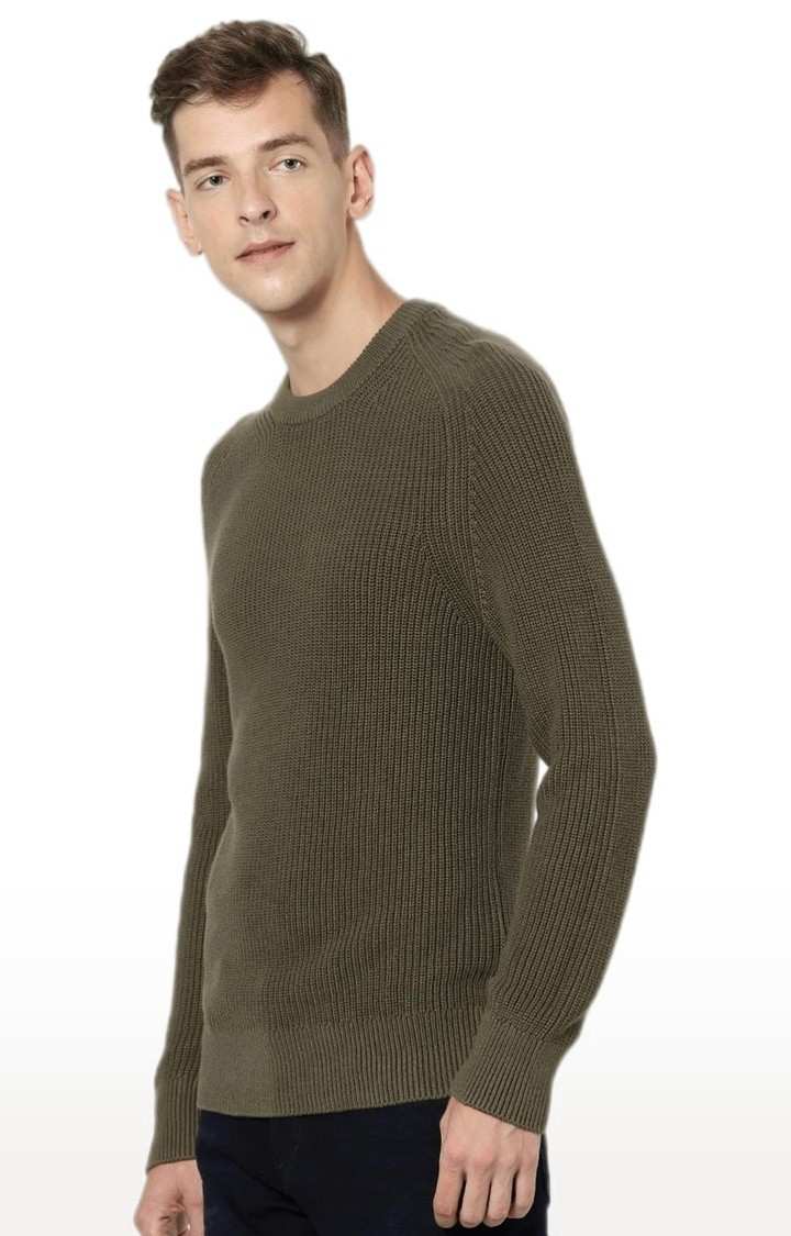 Men's Green Textured Sweaters
