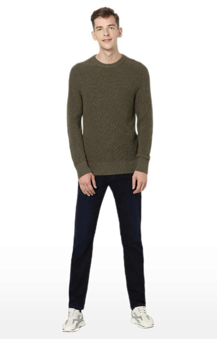 Men's Green Textured Sweaters