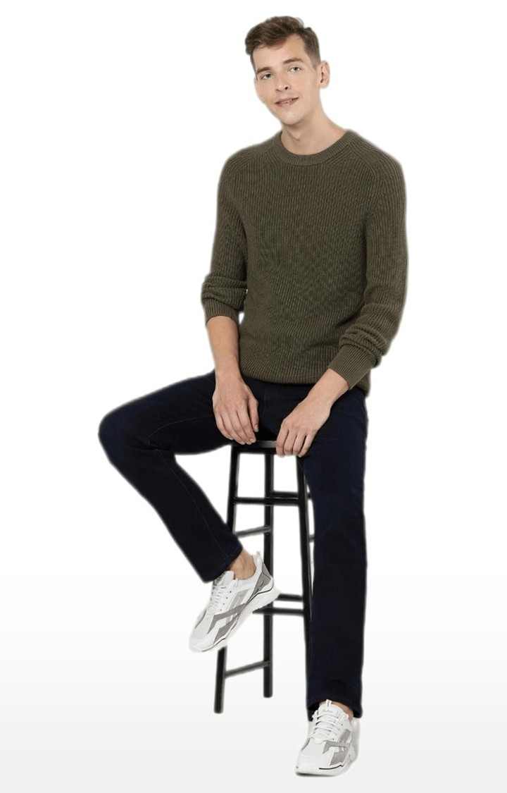 Men's Green Textured Sweaters
