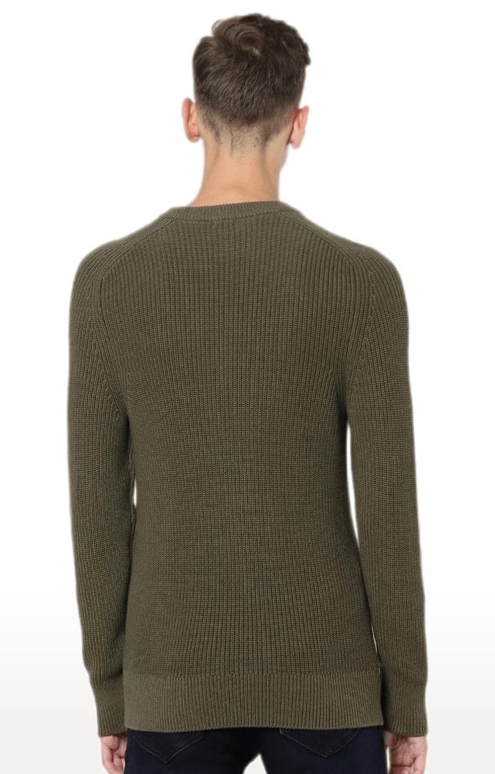 Men's Green Textured Sweaters