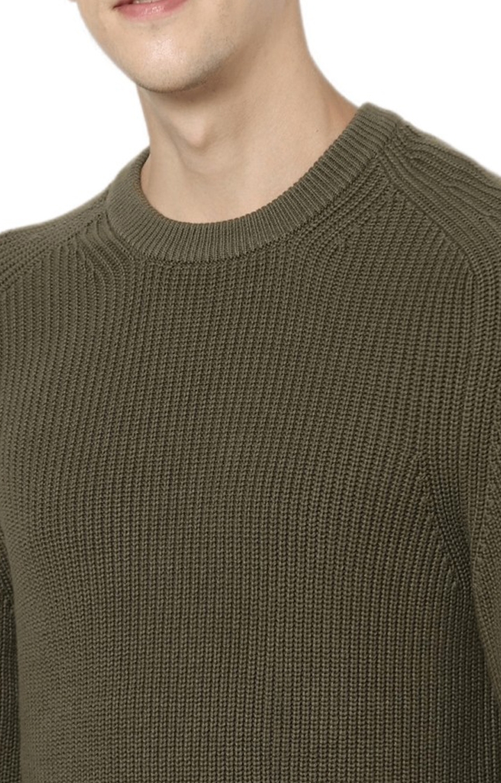 Men's Green Textured Sweaters