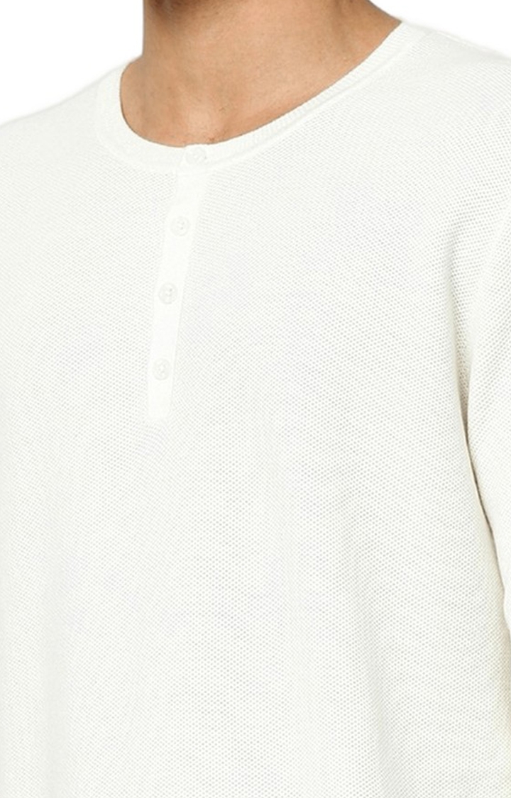 Men's White Solid Sweatshirts