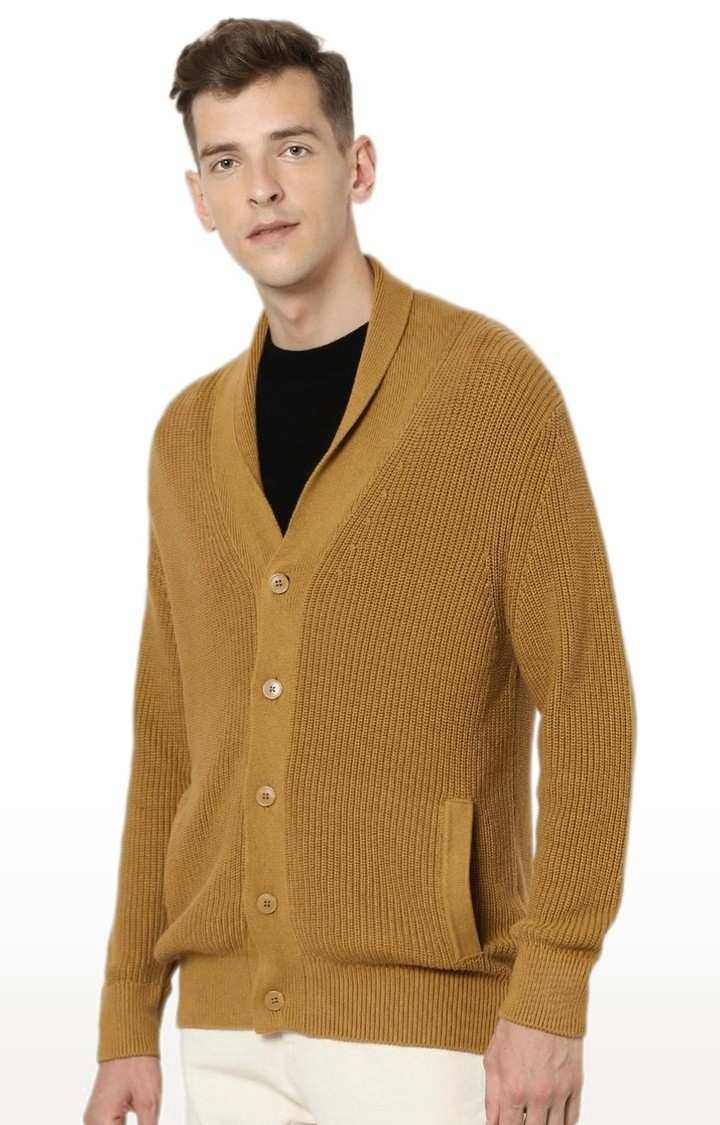 Men's Brown Textured Sweaters