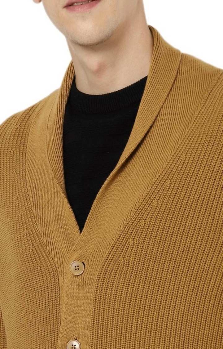 Men's Brown Textured Sweaters