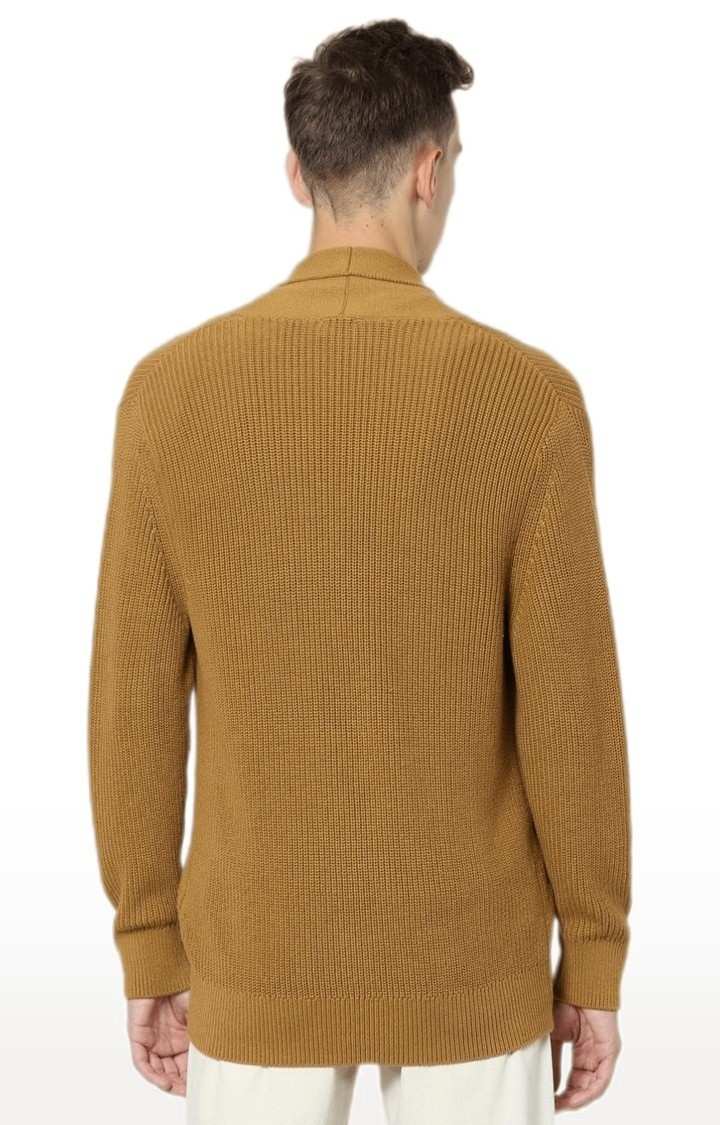 Men's Brown Textured Sweaters